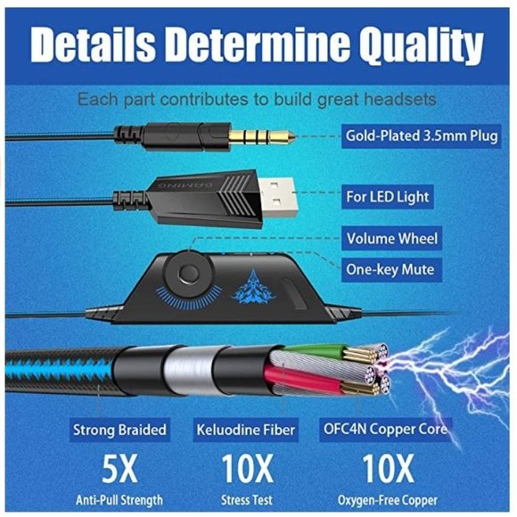 COPY - BENGOO G9000 Stereo Gaming Headset for PS4 PC Xbox One PS5 Controller, N… - Picture 8 of 8